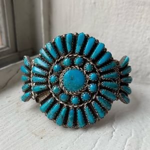 Vintage Zuni Petit Point Silver Cuff